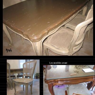 Inkedtable et chaises regence li