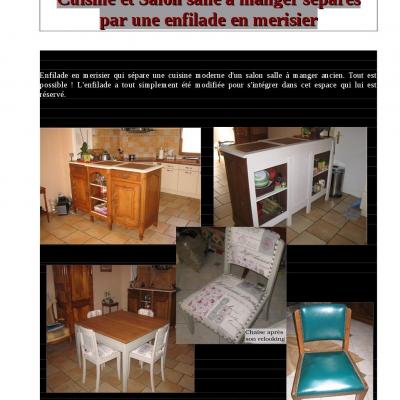 Salon cuisine separes par une enfilade amenagee