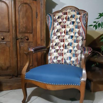 Voltaire simili et tissu velour
